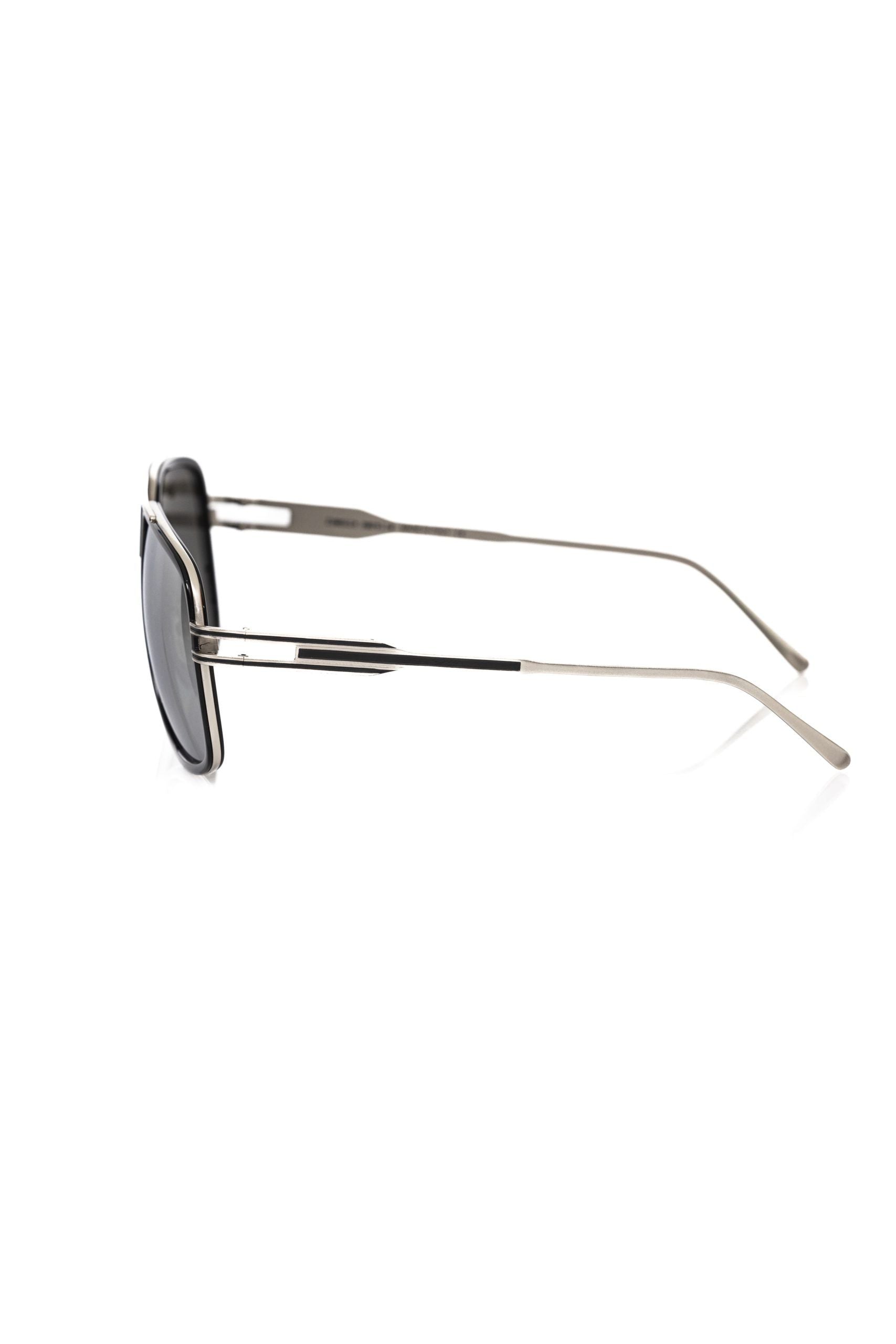 Frankie Morello Men's Sunglasses, Black with Metal Fiber