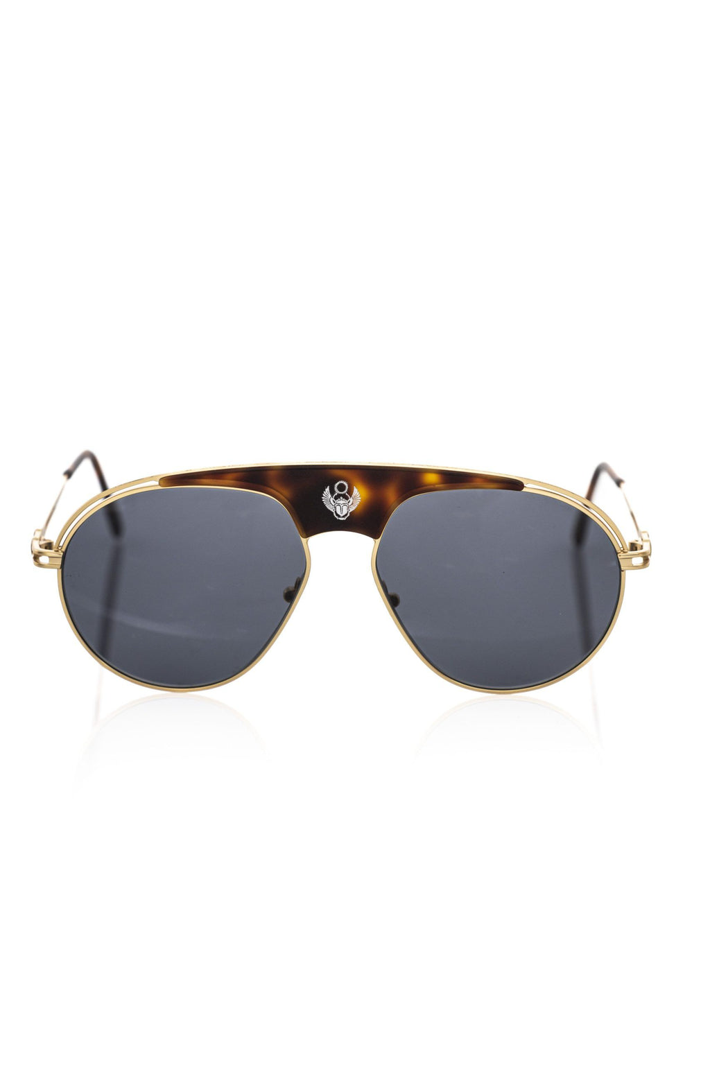 Frankie Morello Braune Metallfaser-Sonnenbrille für Herren