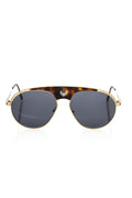 Frankie Morello Braune Metallfaser-Sonnenbrille für Herren
