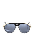 Frankie Morello Schwarze Herren-Sonnenbrille mit Metallrahmen