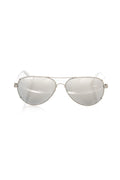 Frankie Morello Silberne Metallfaser Herren-Sonnenbrille