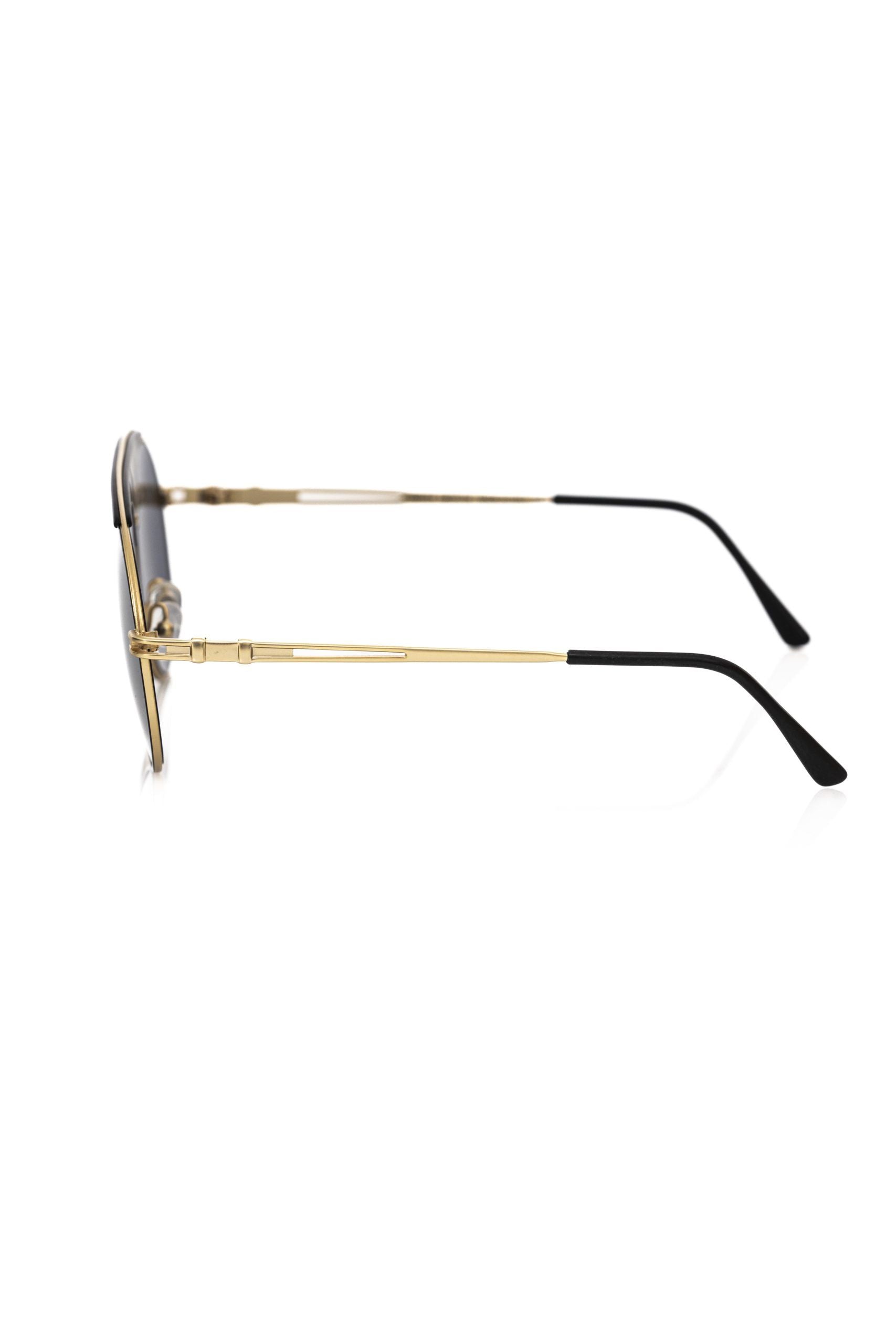 Frankie Morello Schwarze Herren-Sonnenbrille mit Metallrahmen