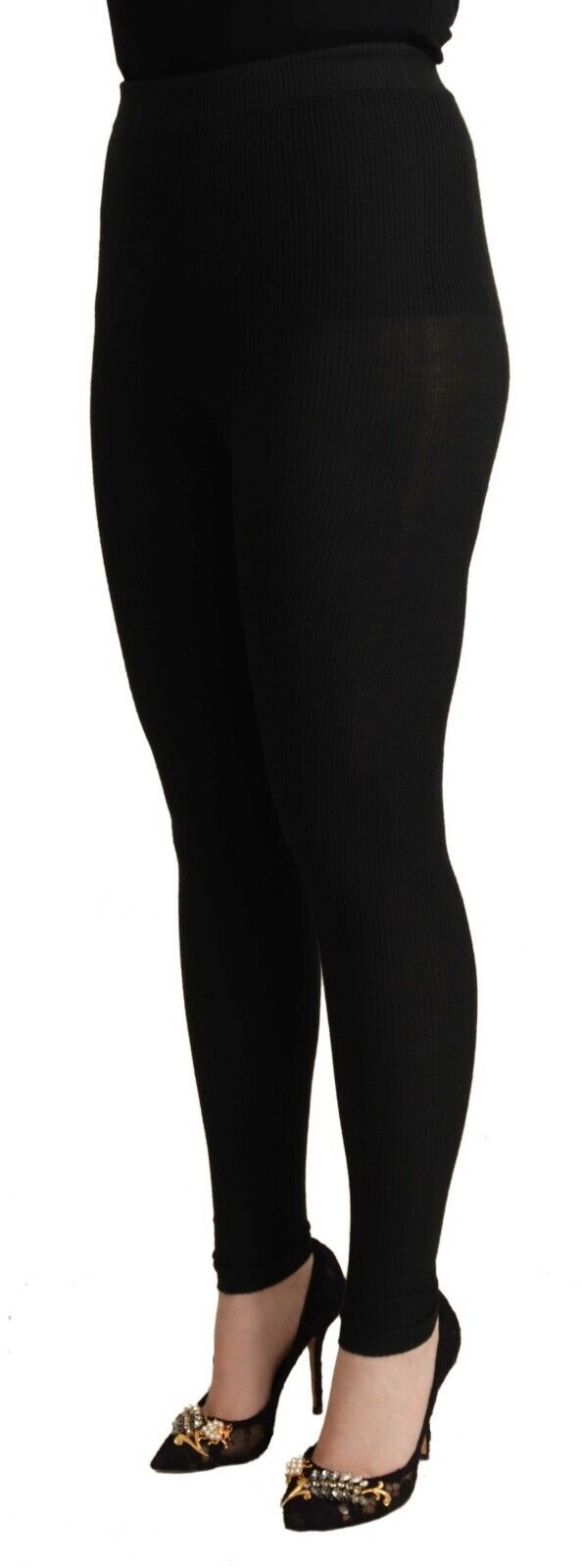 Dolce & Gabbana Black Cashmere Stretch Waist Trousers