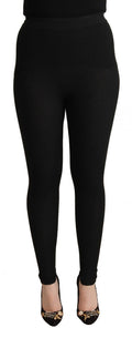 Dolce & Gabbana Black Cashmere Stretch Waist Trousers