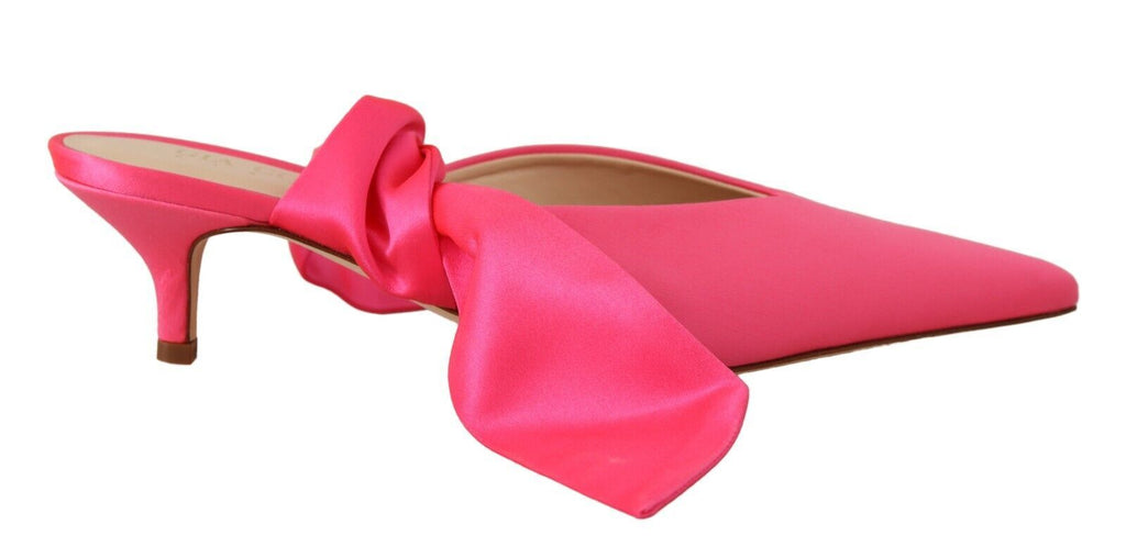 GIA COUTURE Rosa Leder Lace Up Kitten Heels Pumps Schuhe