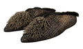Paola D'Arcano Gold Jacquard Leather Embellished Slip-On Shoes