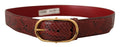 Dolce & Gabbana Red Exotic Leather Belt with Oval Buckle
