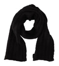 Dolce & Gabbana Schwarzer Schurwolle gestrickter Unisex-Wärmer-Schal