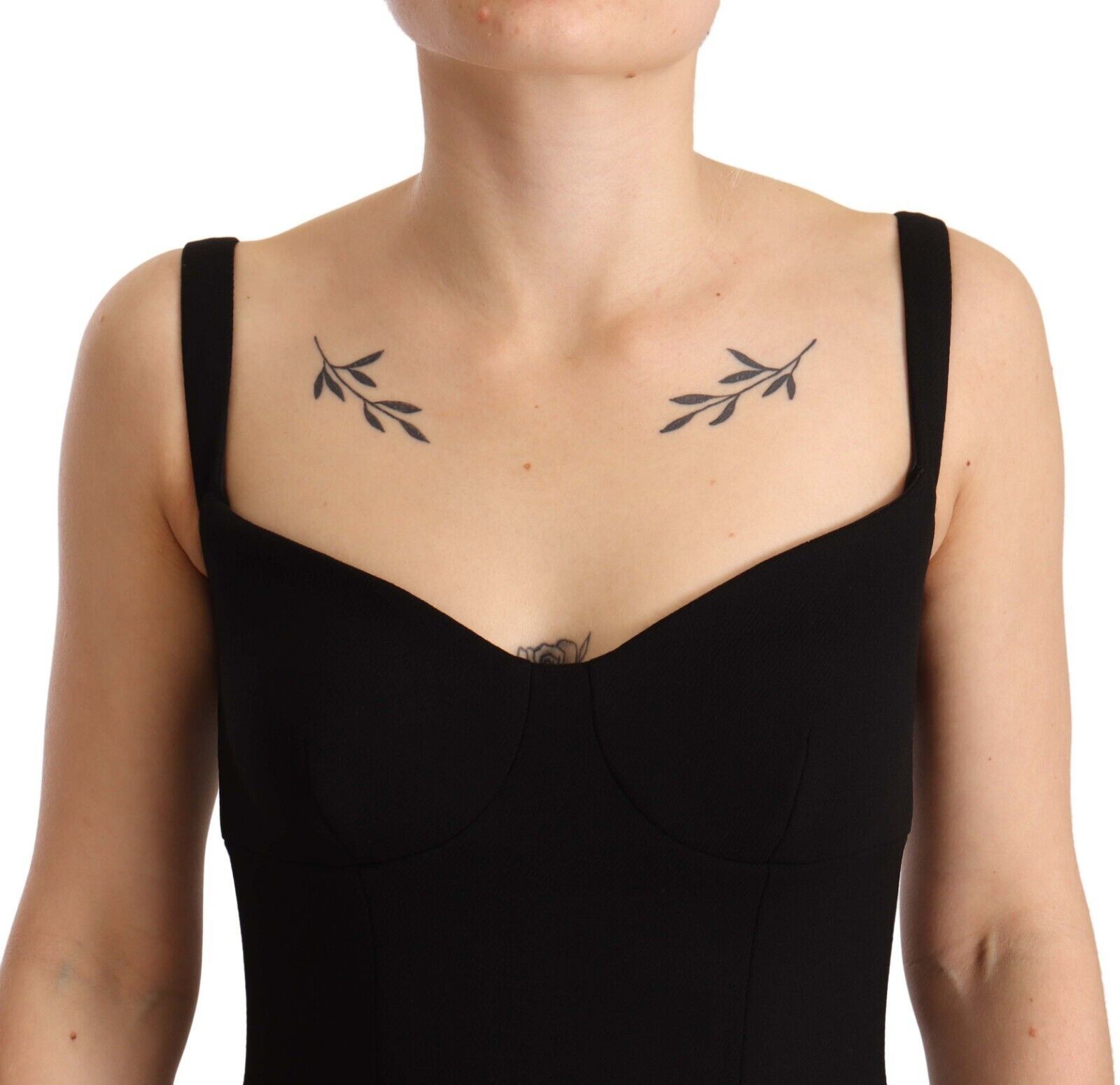 Dolce & Gabbana Black Flared Wool Stretch Sheath Dress