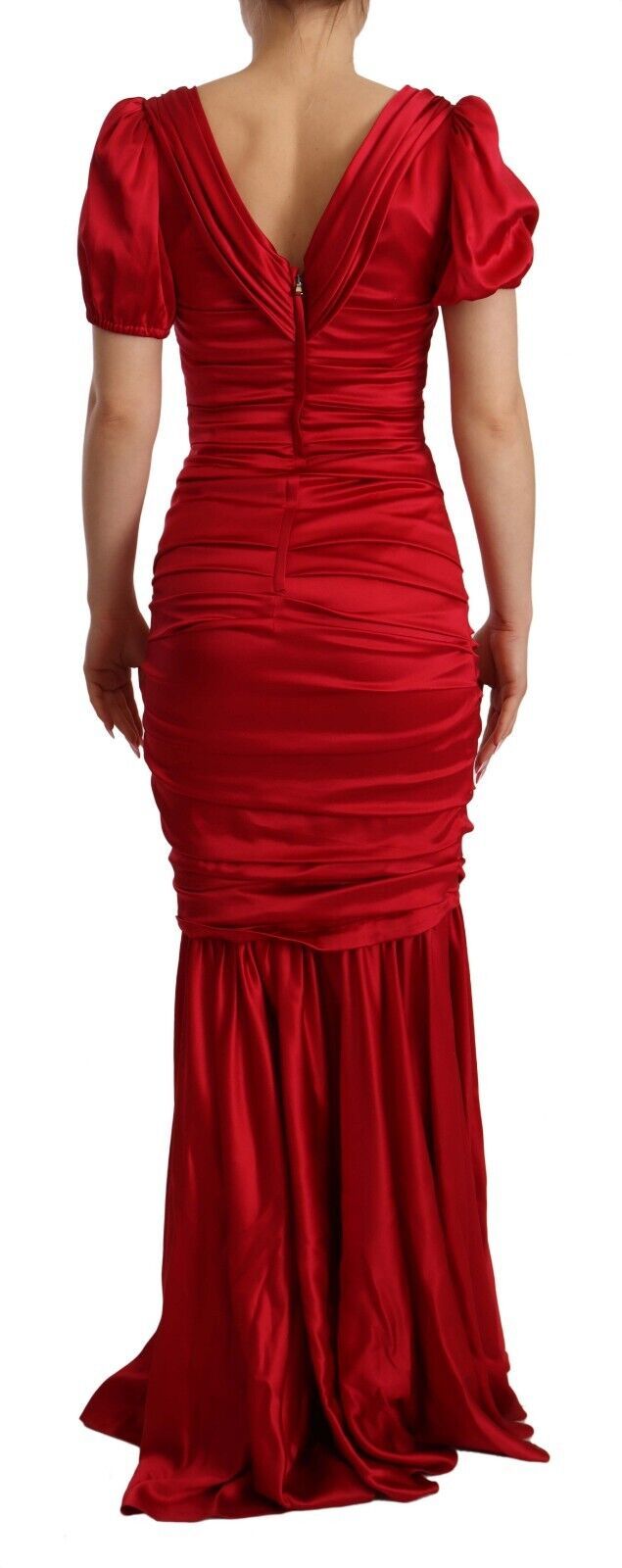 Dolce & Gabbana Red Silk Stretch Mermaid Sheath Dress