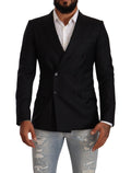 Dolce & Gabbana Schwarzer gepunkteter Zweireiher MARTINI Jacke