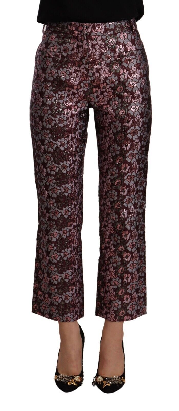House of Holland Multicolor Floral Jacquard Flared Trousers