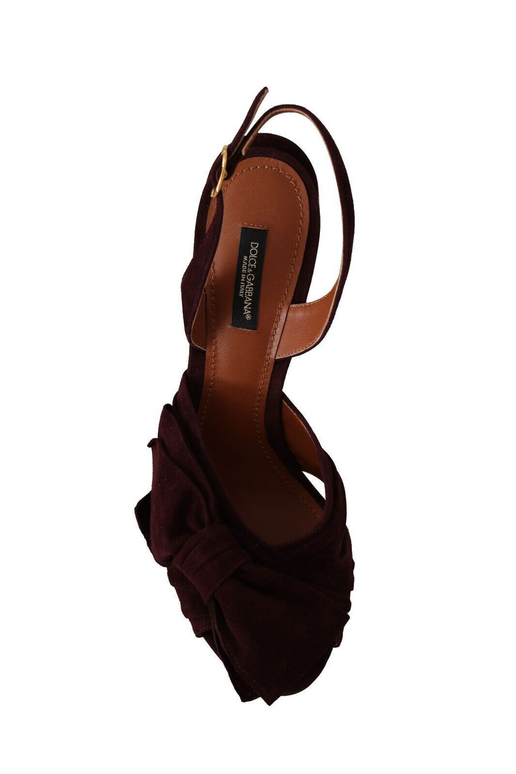 Dolce & Gabbana Dunkellila Wildleder Riemchensandalen Schuhe