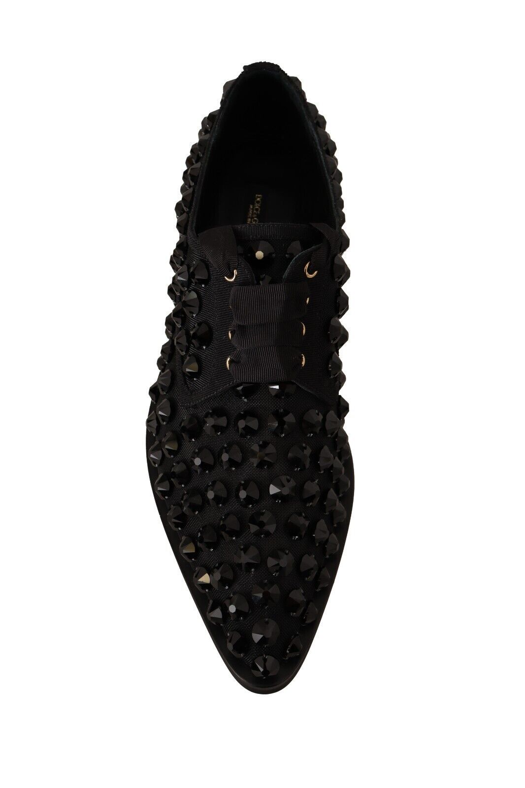 Dolce & Gabbana Schwarze Schnürschuhe mit Nieten Formal Flats Schuhe