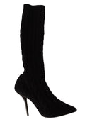 Dolce & Gabbana Schwarze Stretch-Socken Kniestrümpfe Schuhe