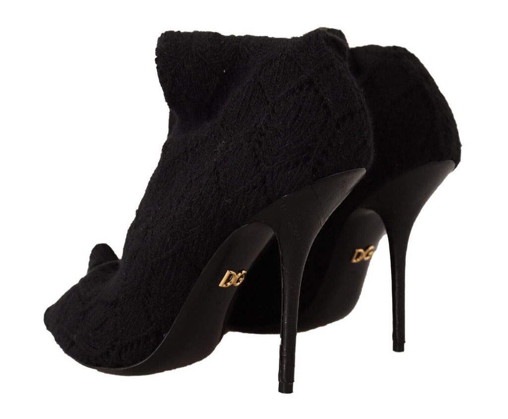 Dolce & Gabbana Schwarze Stretch-Socken Kniestrümpfe Schuhe