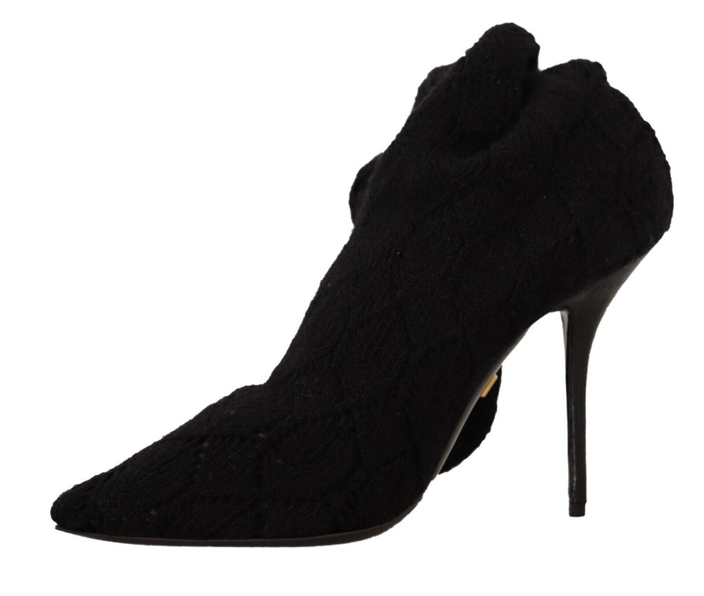 Dolce & Gabbana Schwarze Stretch-Socken Kniestrümpfe Schuhe