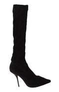 Dolce & Gabbana Schwarze Stretch-Socken Kniestrümpfe Schuhe