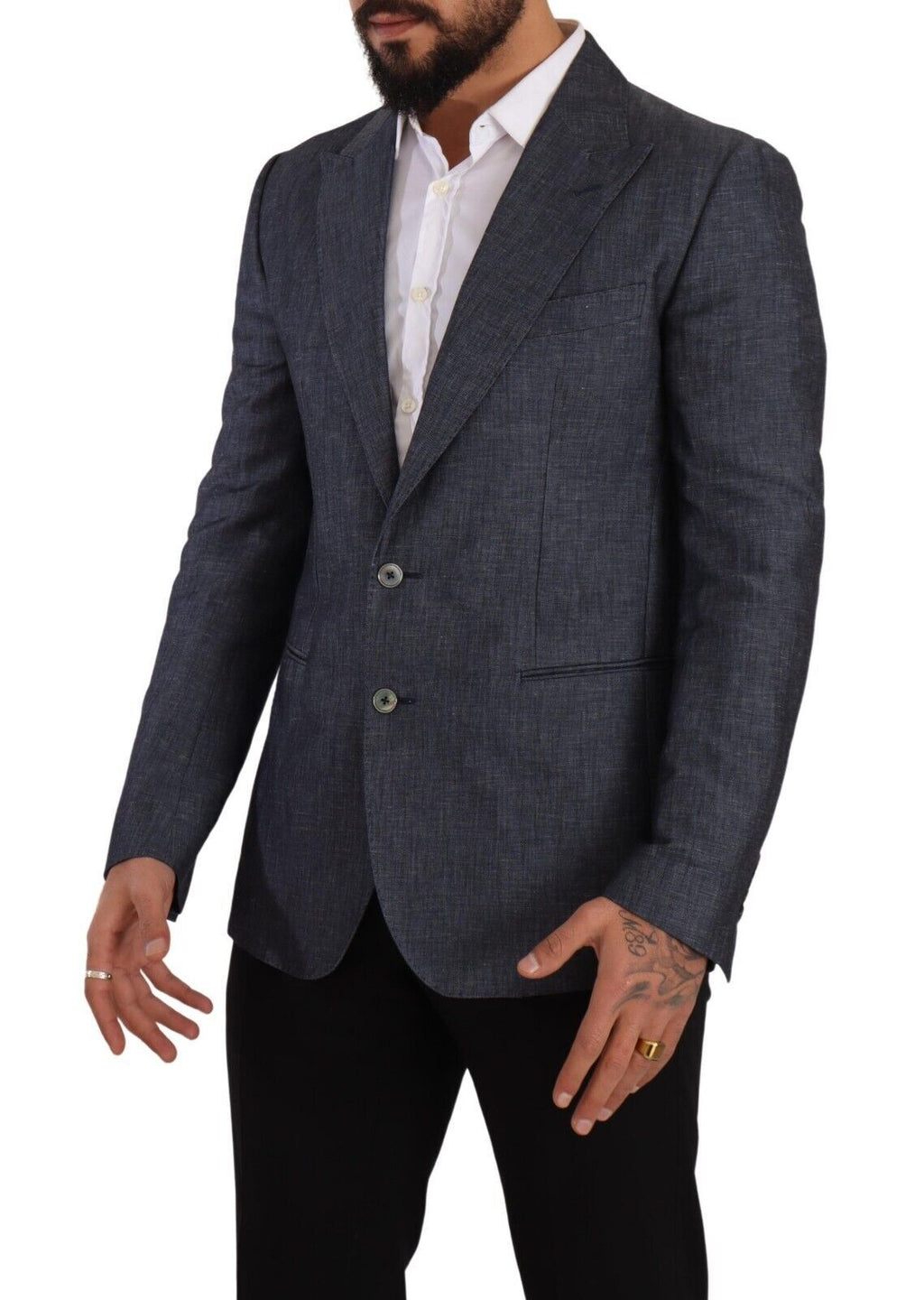 Dolce & Gabbana Blue Linen-Cotton Jacket TAORMINA Blazer