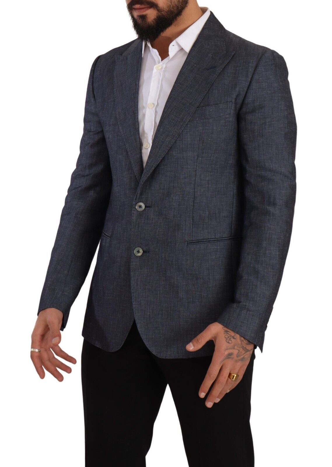Dolce & Gabbana Blue Linen-Cotton Jacket TAORMINA Blazer