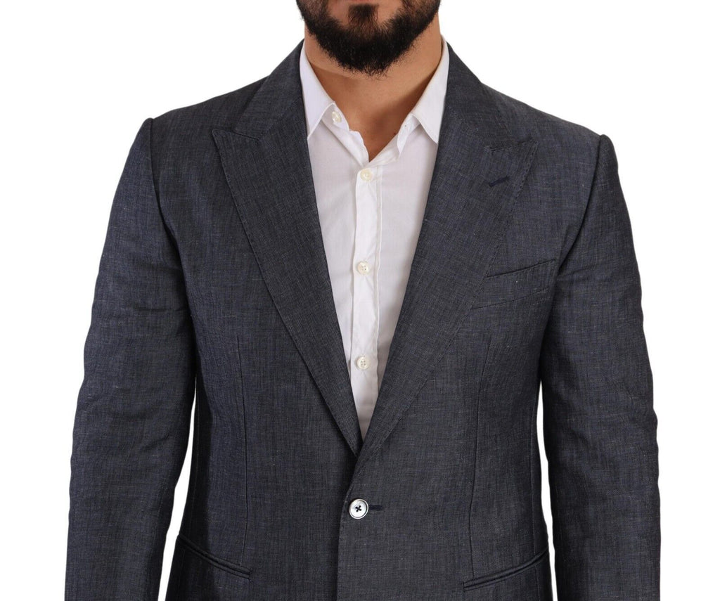 Dolce & Gabbana Blue Linen-Cotton Jacket TAORMINA Blazer