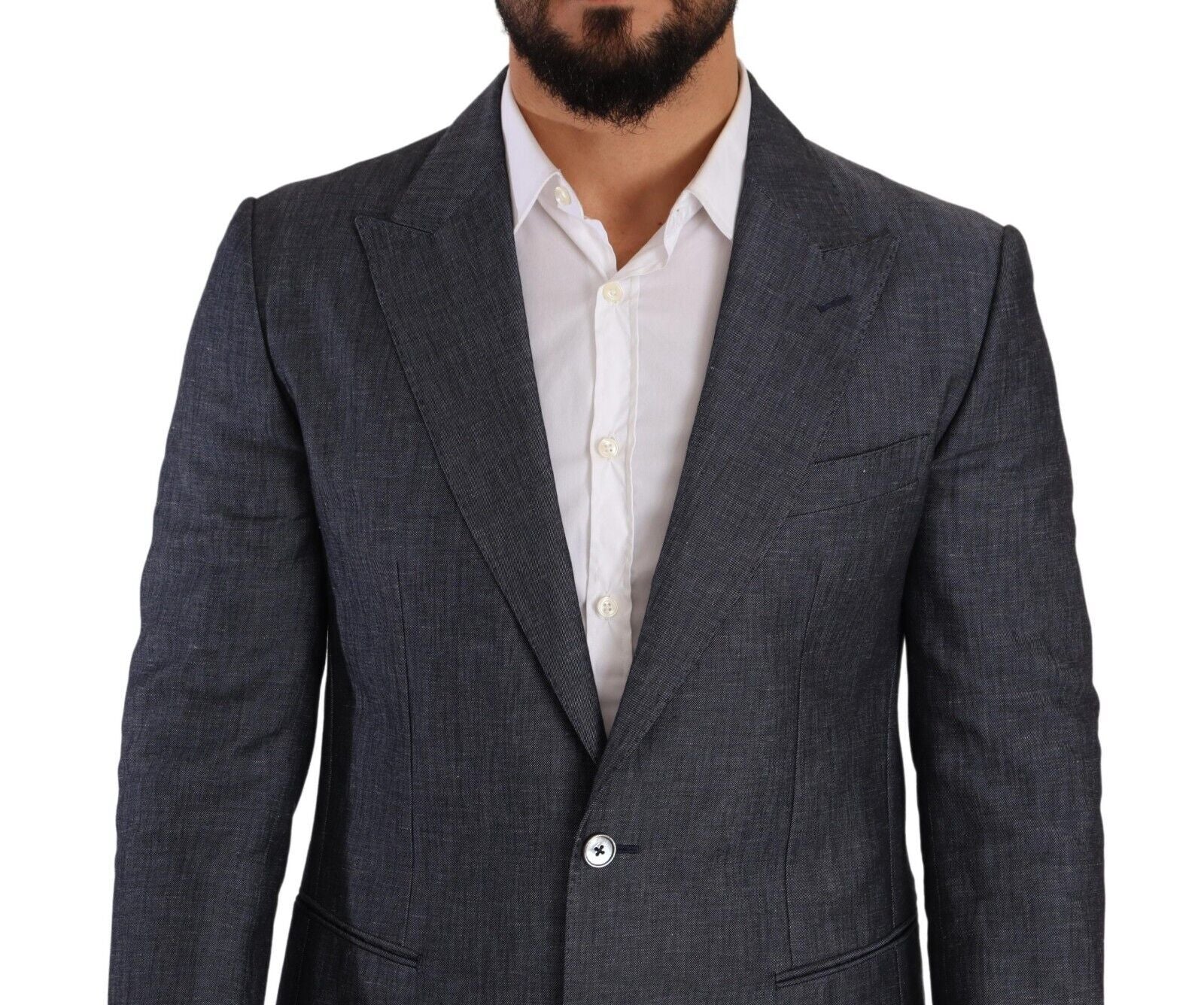 Dolce & Gabbana Blue Linen-Cotton Jacket TAORMINA Blazer