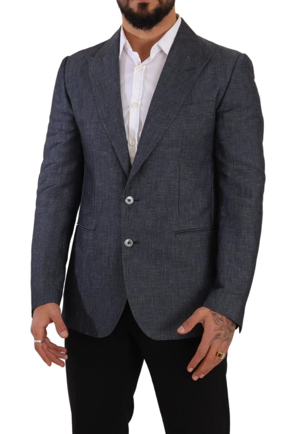 Dolce & Gabbana Blue Linen-Cotton Jacket TAORMINA Blazer
