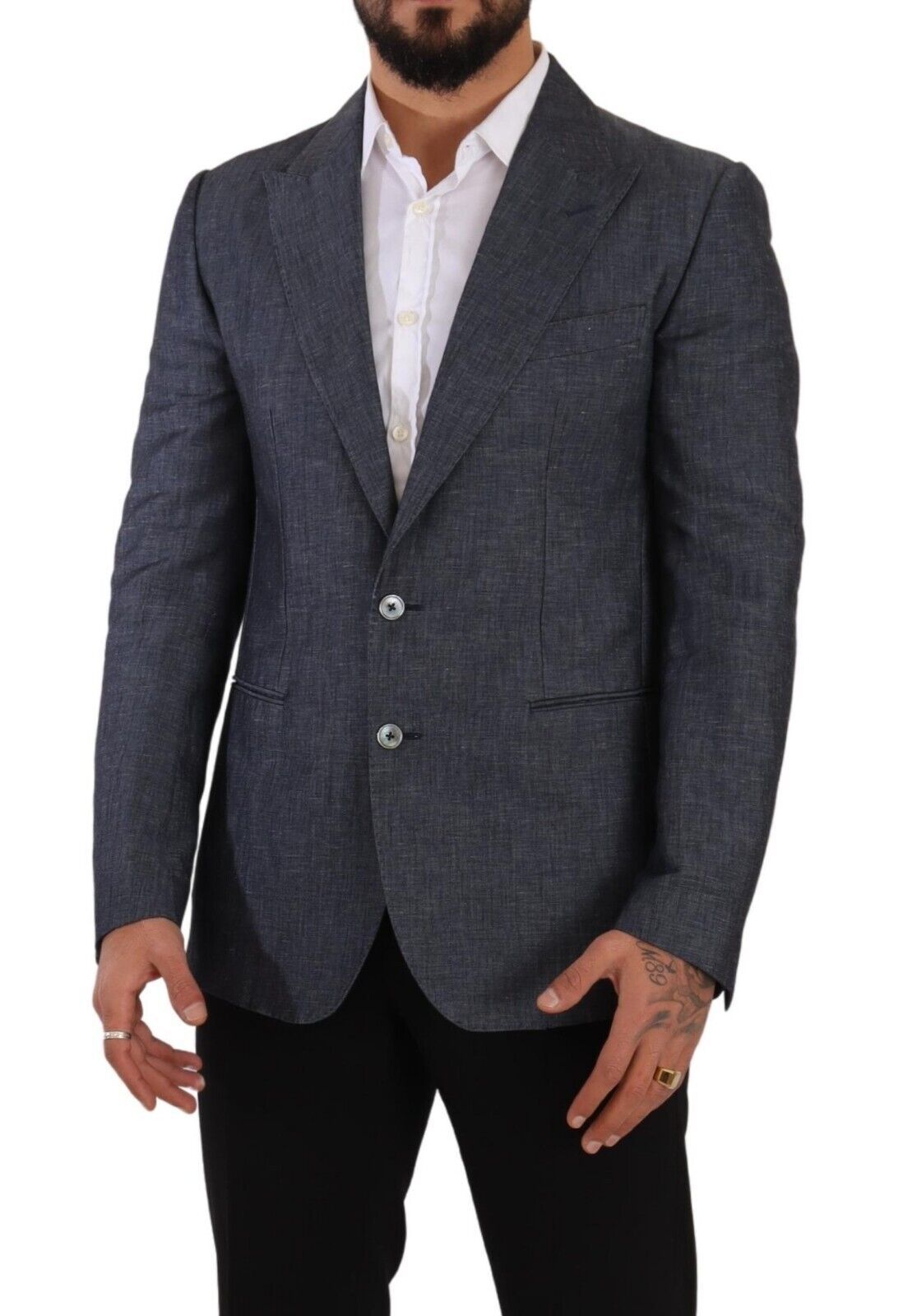 Dolce & Gabbana Blue Linen-Cotton Jacket TAORMINA Blazer