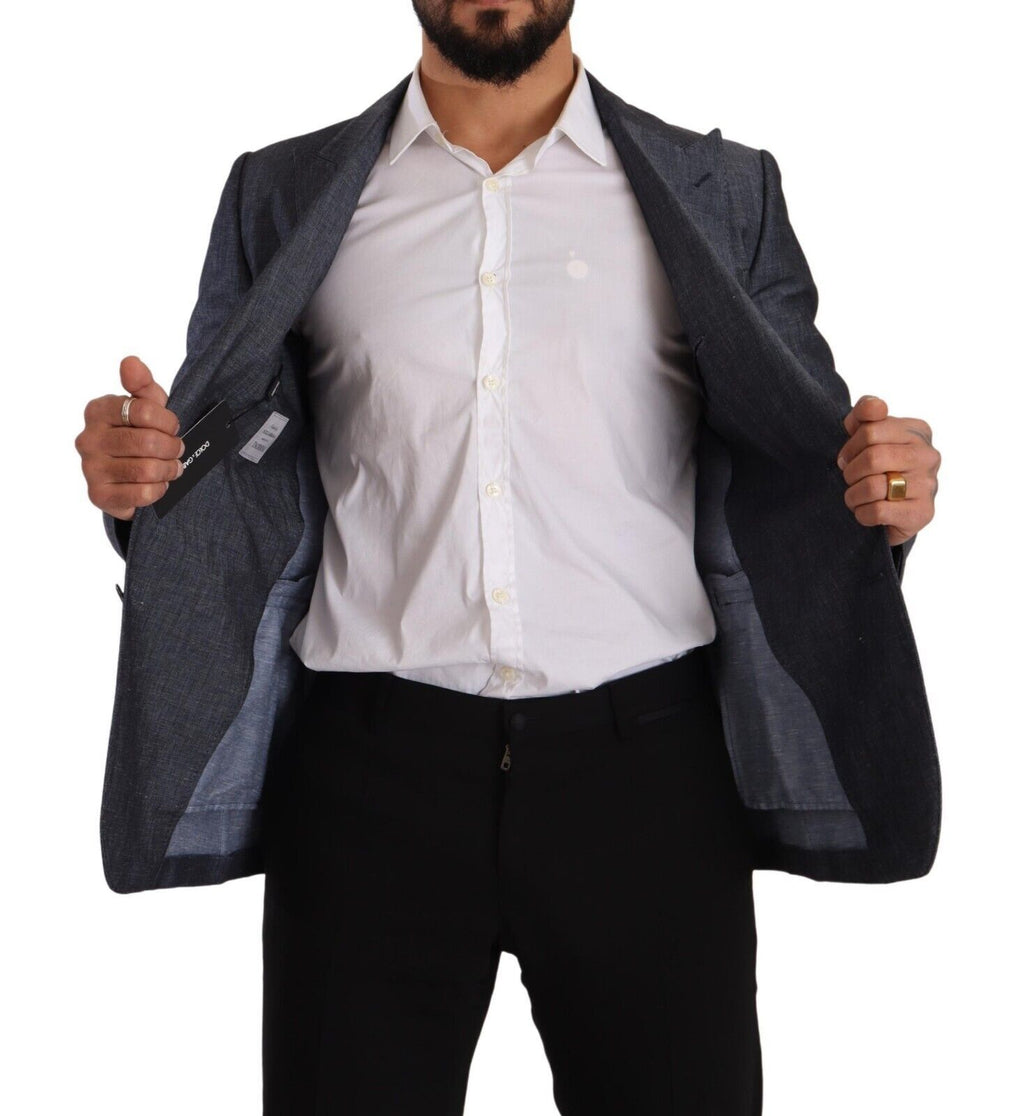 Dolce & Gabbana Blue Linen-Cotton Jacket TAORMINA Blazer