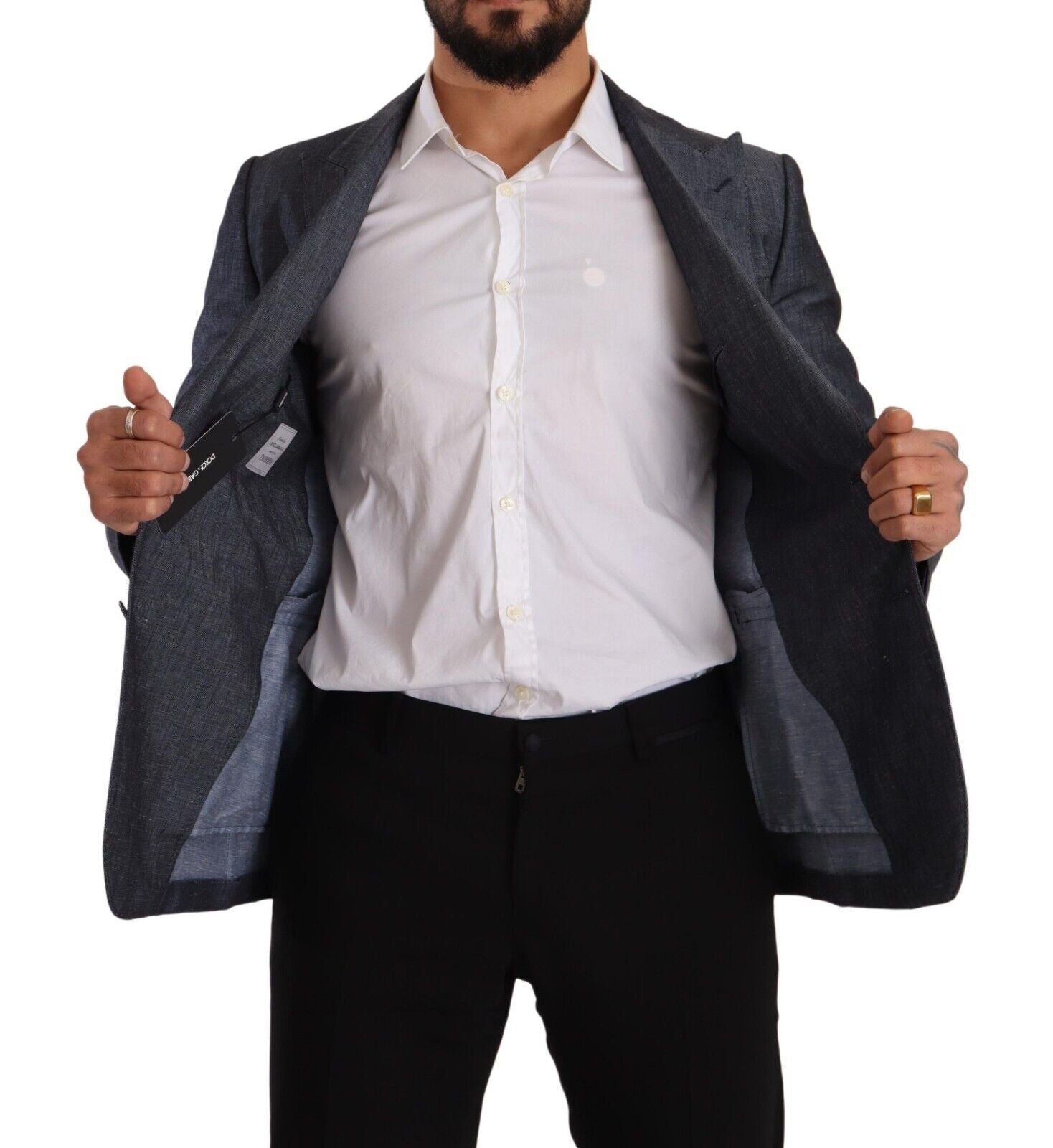 Dolce & Gabbana Blue Linen-Cotton Jacket TAORMINA Blazer
