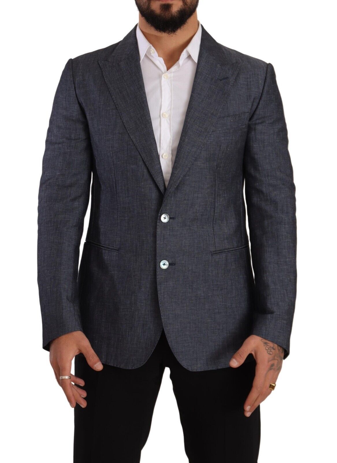 Dolce & Gabbana Blue Linen-Cotton Jacket TAORMINA Blazer