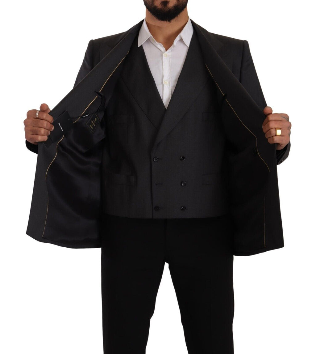 Dolce & Gabbana Grey Double-Breasted SICILIA Blazer (2-piece)