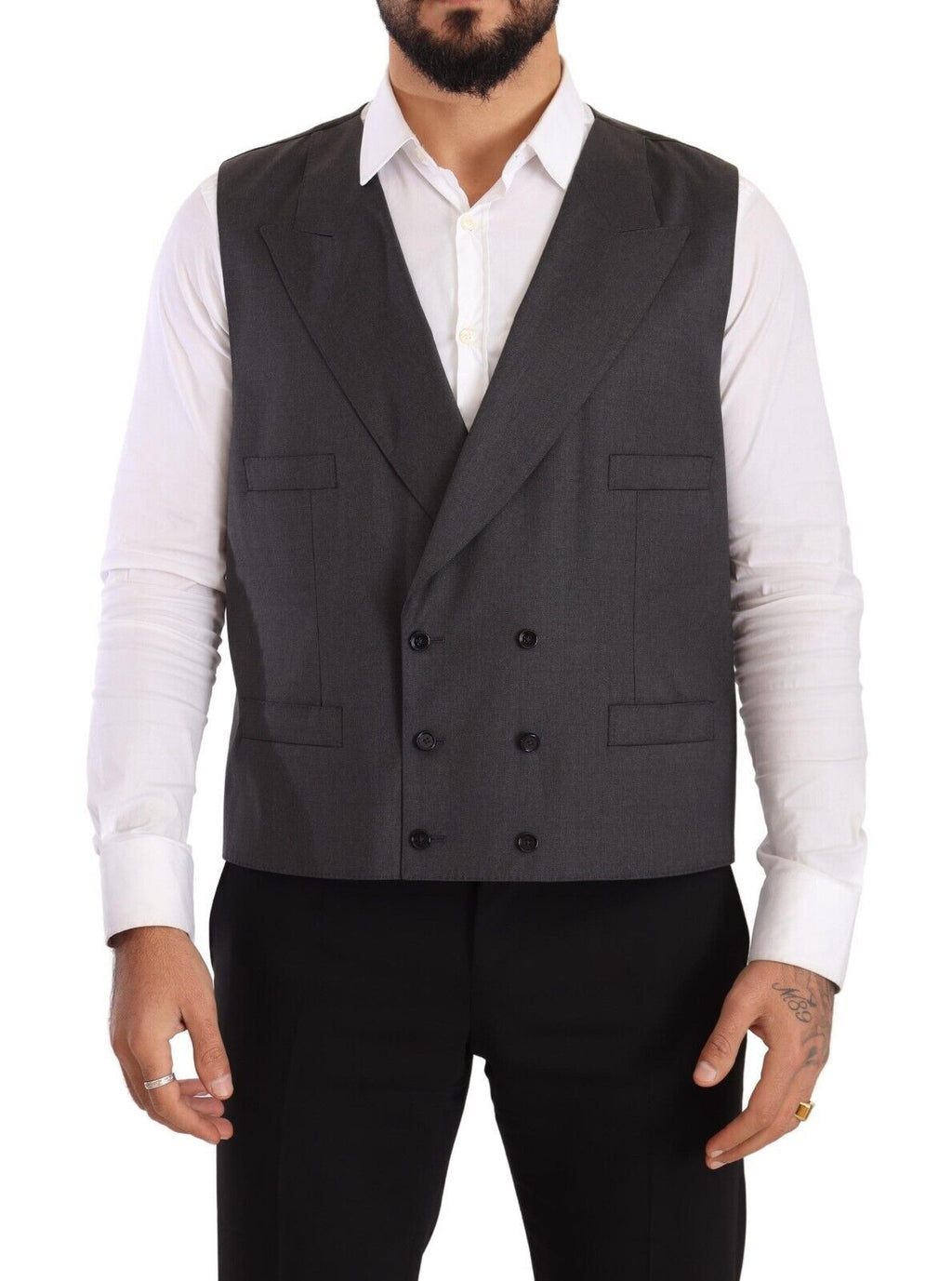 Dolce & Gabbana Grey Double-Breasted SICILIA Blazer (2-piece)