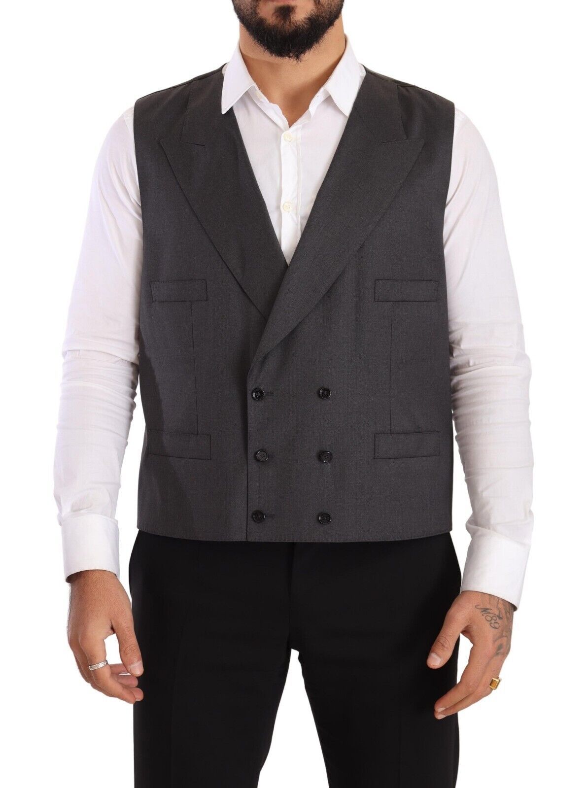 Dolce & Gabbana Grey Double-Breasted SICILIA Blazer (2-piece)