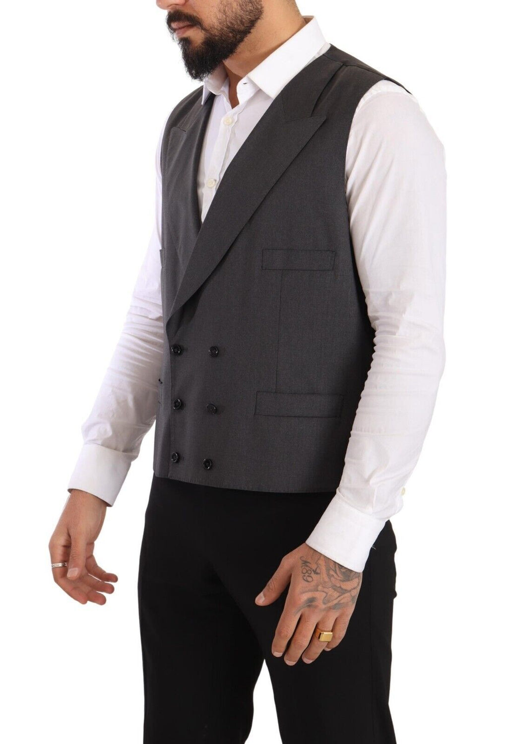 Dolce & Gabbana Grey Double-Breasted SICILIA Blazer (2-piece)