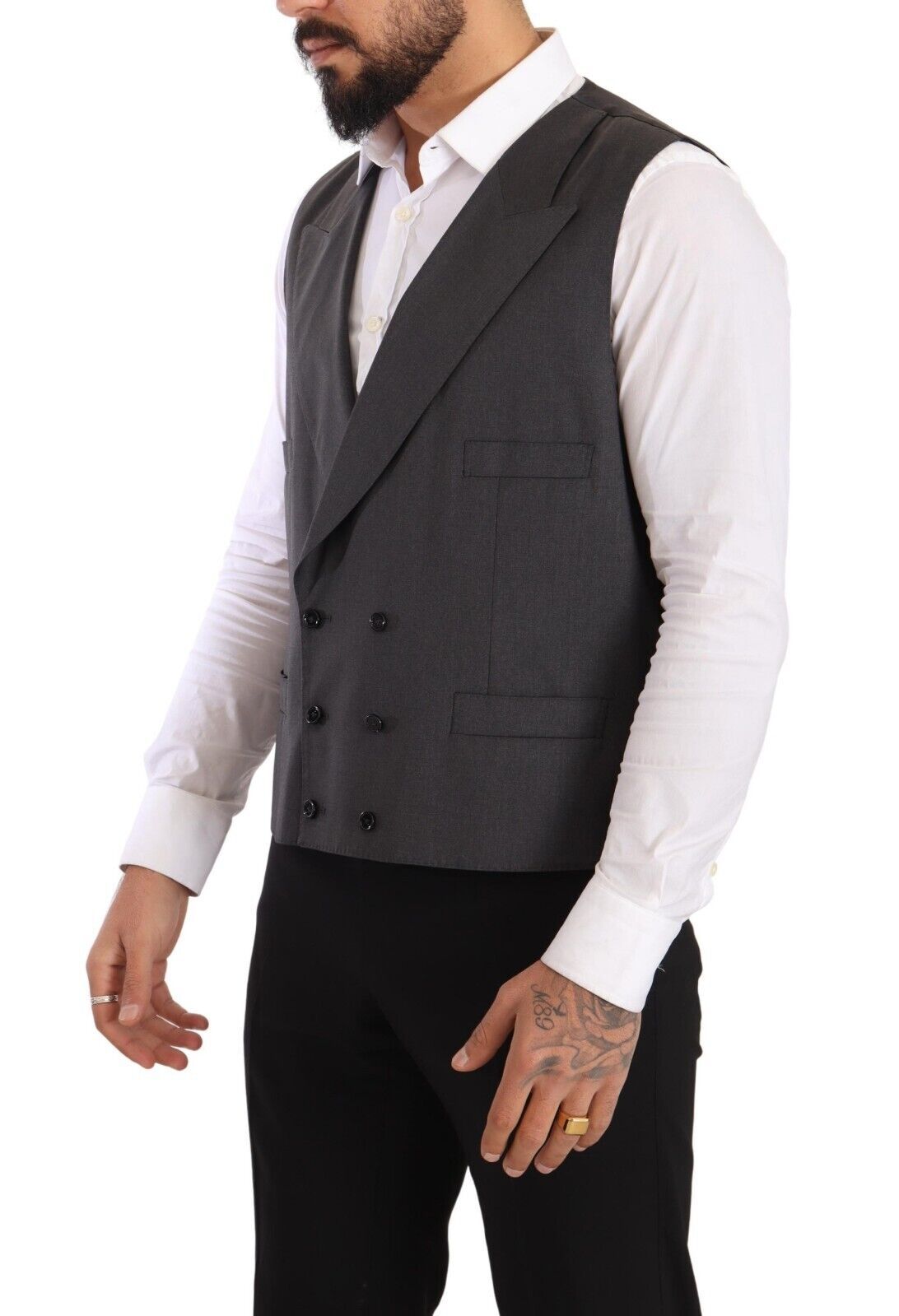 Dolce & Gabbana Grey Double-Breasted SICILIA Blazer (2-piece)