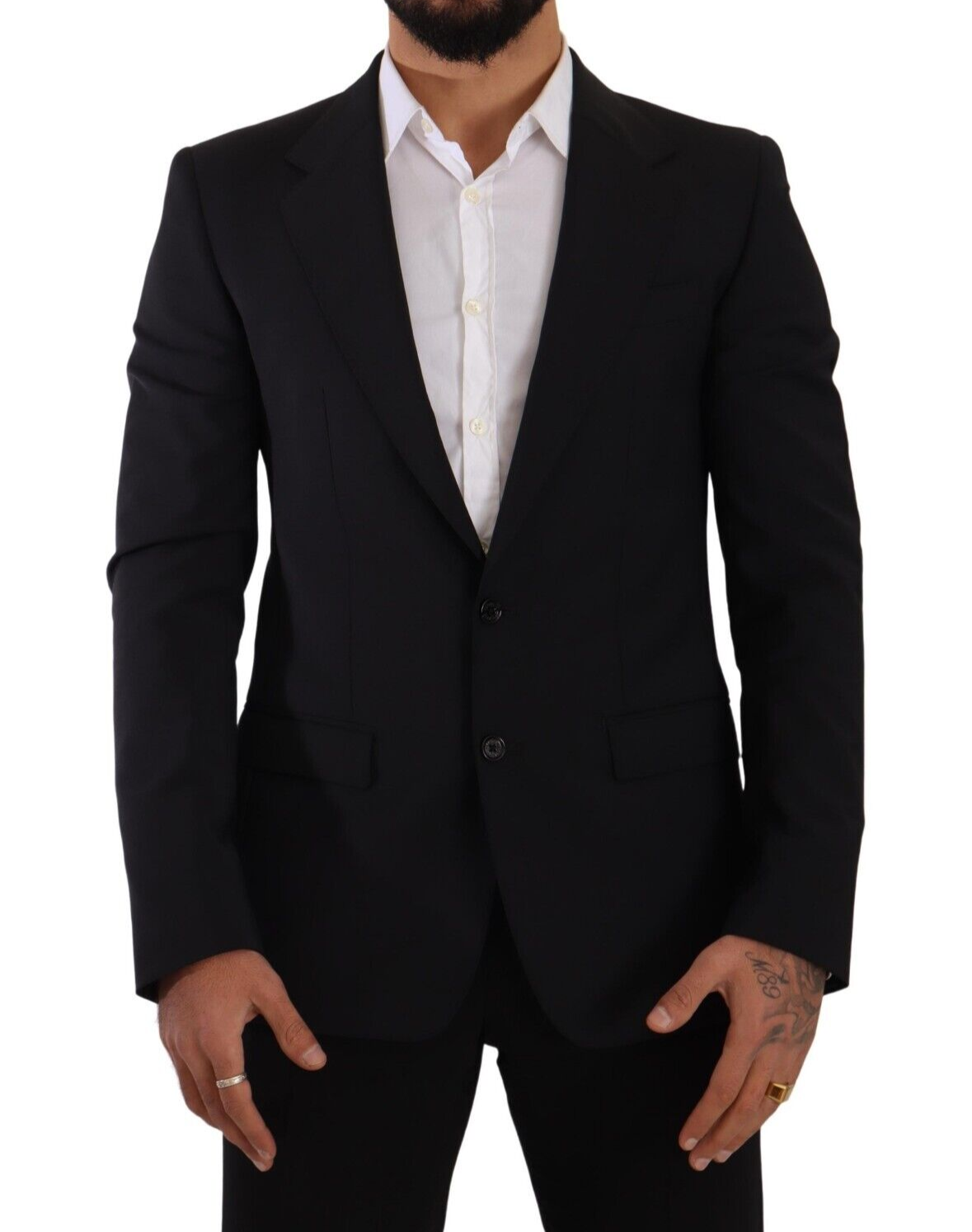 Dolce & Gabbana Schwarzer Slim Fit Weste mit 2 Knöpfen MARTINI Blazer