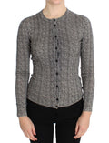 Dolce & Gabbana Schwarz-Weißes Wolltop Strickjacke Pullover