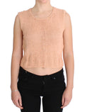 PINK MEMORIES Pink Sleeveless Knitted Cotton Blend Sweater