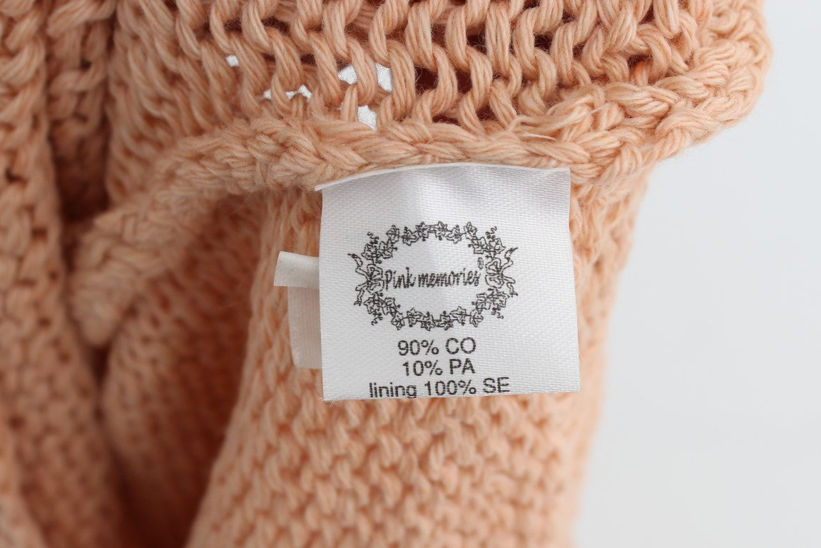 PINK MEMORIES Pink Sleeveless Knitted Cotton Blend Sweater