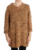 PINK MEMORIES Brown Wool Blend Oversized Knitted Sweater