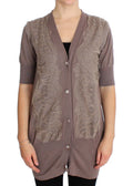 PINK MEMORIES Lilac Cotton Cardigan with Lace