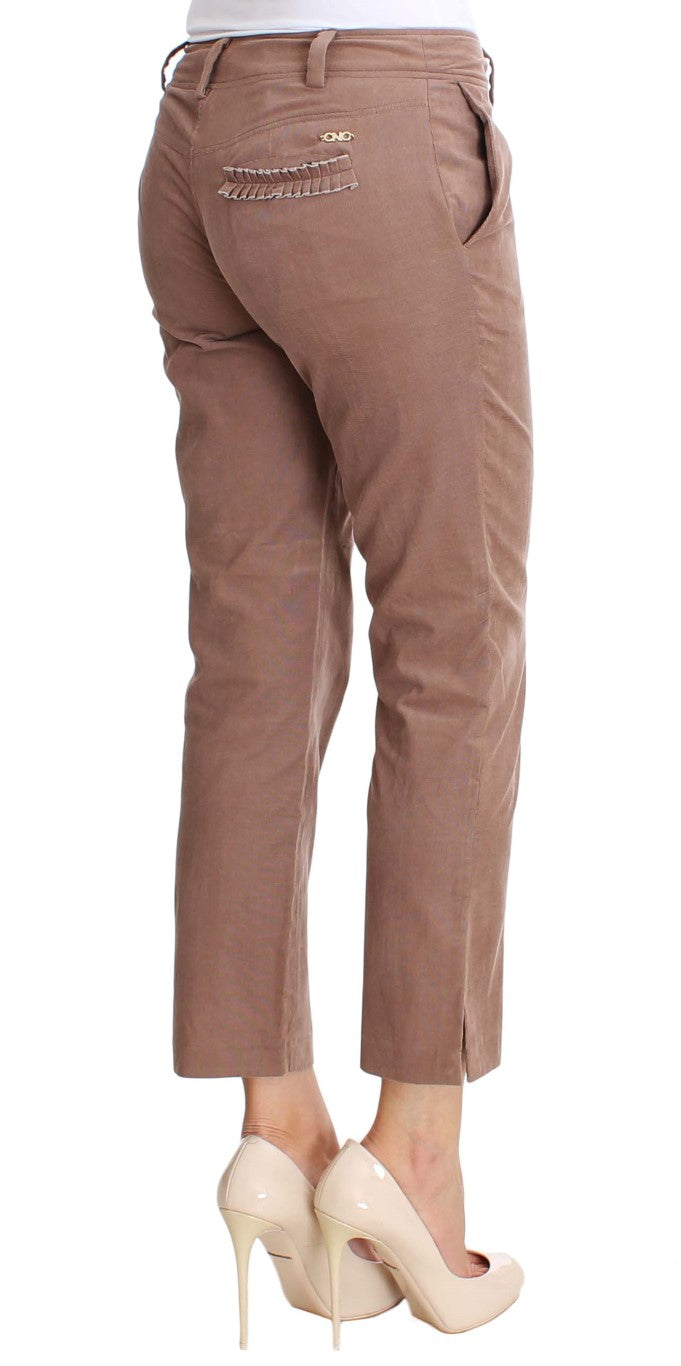 Costume National Braune Cropped-Corduroys-Hose