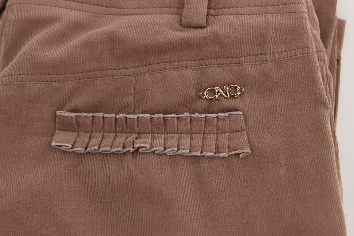 Costume National Braune Cropped-Corduroys-Hose