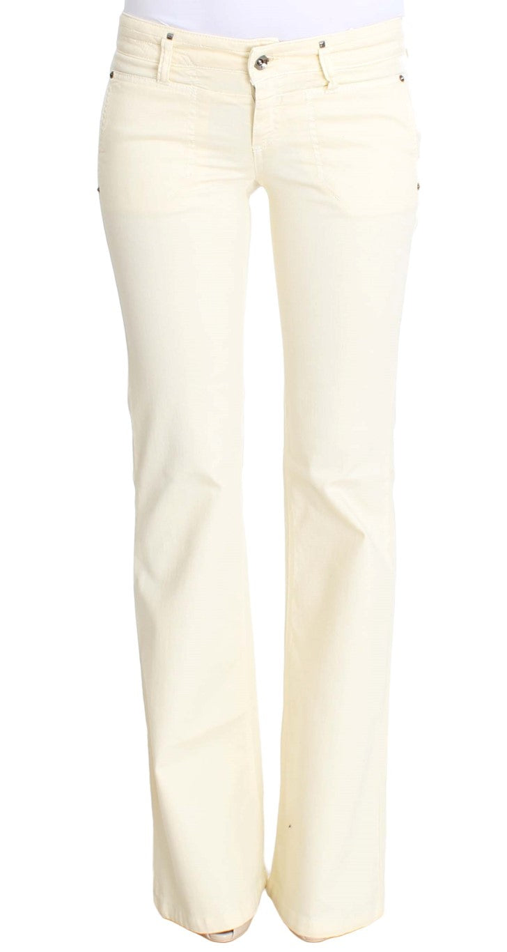Costume National White Cotton-Stretch Flare Jeans
