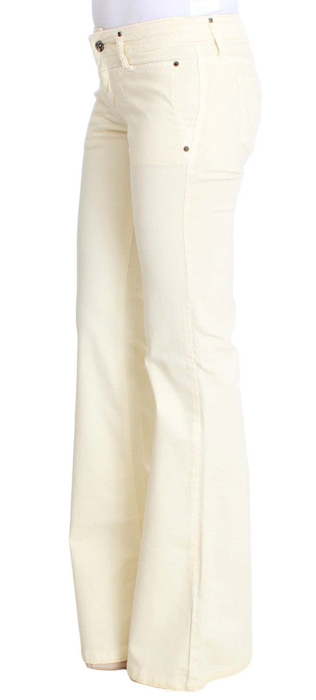 Costume National White Cotton-Stretch Flare Jeans