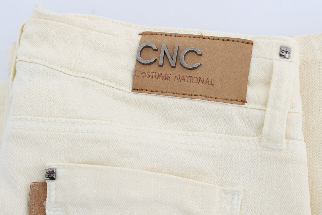 Costume National White Cotton-Stretch Flare Jeans