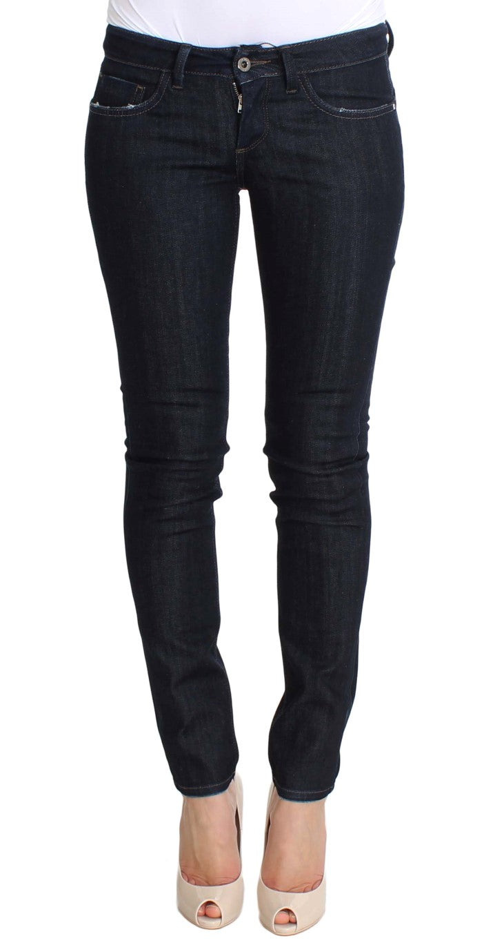 Costume National Blaue Cotton Stretch Slim Fit Jeans