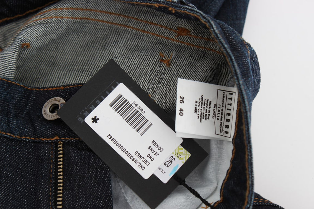 Costume National Blaue Cotton Stretch Slim Fit Jeans