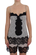 Dolce & Gabbana Schwarzes Seiden-Spitzen-Babydoll-Dessous-Top
